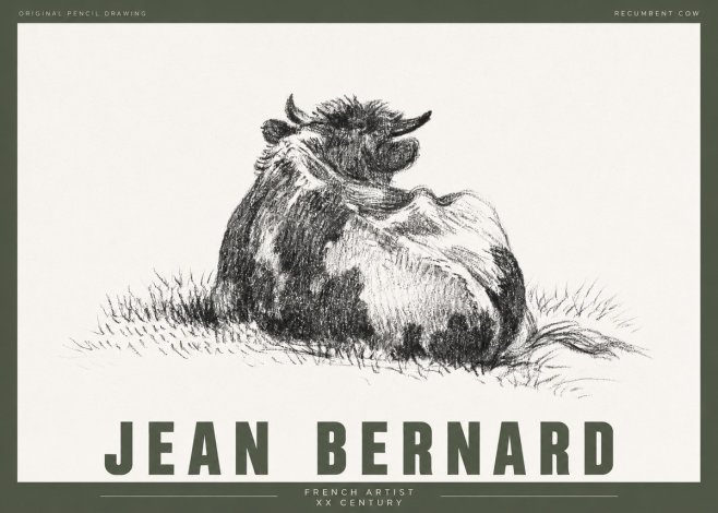 Jean Bernard Resting Highland Cow No4 - Juliste