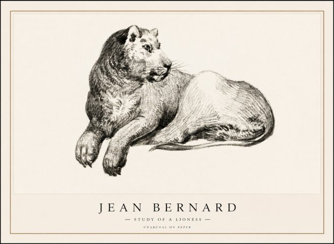 Jean Bernard Lying Lioness No2 - Juliste