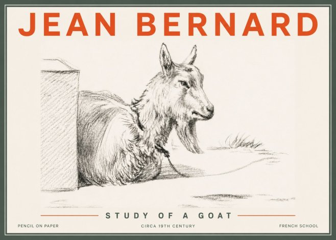 Jean Bernard Study of a Goat IV No6 - Juliste