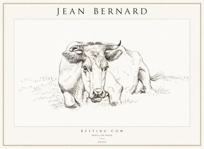 Jean Bernard Resting Cow II No1 - Juliste