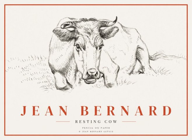 Jean Bernard Resting Cow II No3 - Juliste