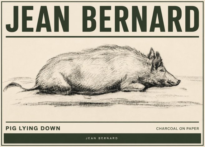 Jean Bernard Resting Pig I No5 - Juliste