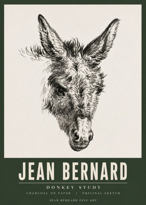 Jean Bernard Donkey Study IV No5 - Juliste
