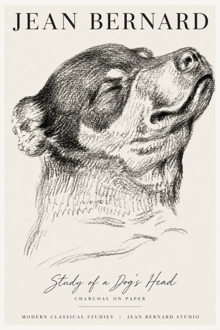 Jean Bernard Study of a Dog III No4 - Juliste