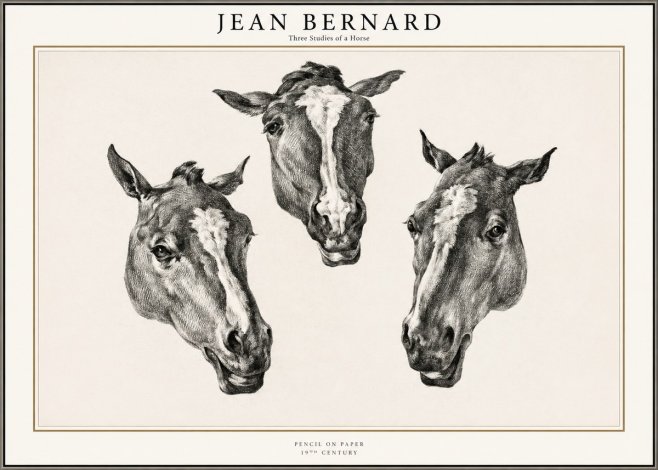 Jean Bernard Three Studies of a Horse No1 - Juliste