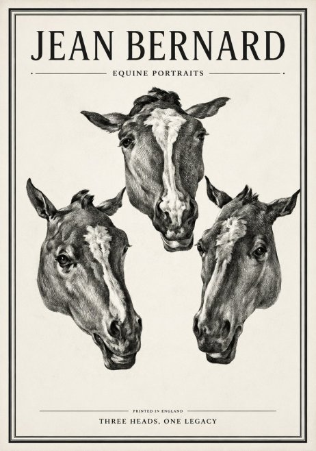 Jean Bernard Three Studies of a Horse No2 - Juliste