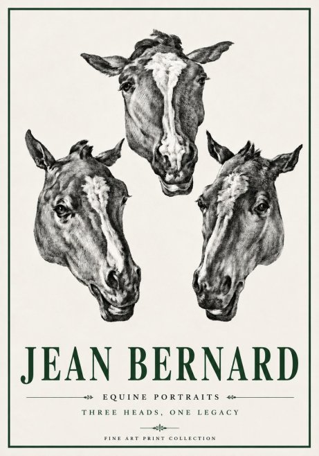 Jean Bernard Three Studies of a Horse No6 - Juliste