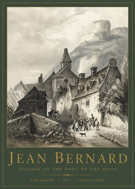 Jean Bernard Village at the Foot of the Hill No4 - Juliste