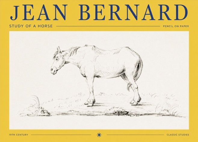 Jean Bernard Study of a Horse IX No2 - Juliste
