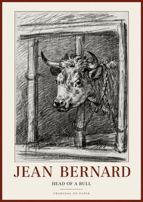 Jean Bernard Study of a Bull II No2 - Juliste