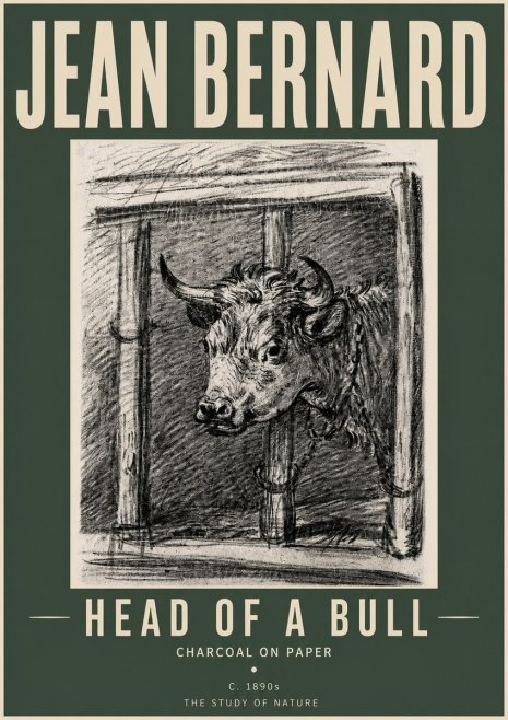 Jean Bernard Study of a Bull II No5 - Juliste