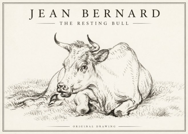 Jean Bernard Study of a Cow, Resting No3 - Juliste