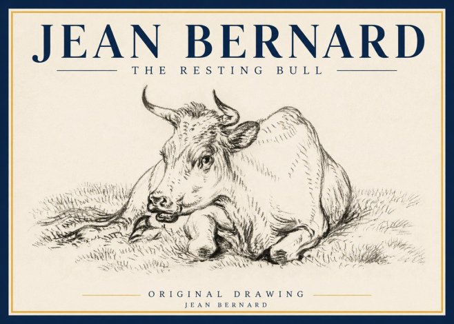 Jean Bernard Study of a Cow, Resting No5 - Juliste