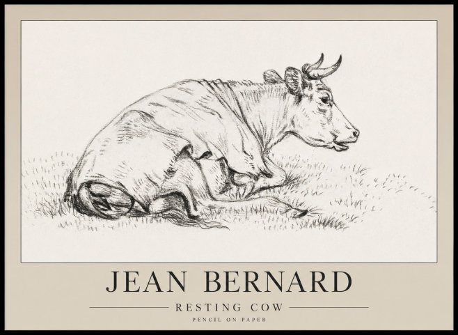 Jean Bernard Resting Cow III No1 - Juliste