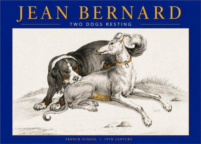 Jean Bernard Two Dogs Resting No2 - Juliste