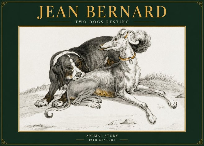Jean Bernard Two Dogs Resting No5 - Juliste