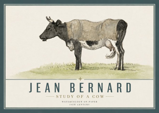 Jean Bernard Study of a Cow IX No5 - Juliste