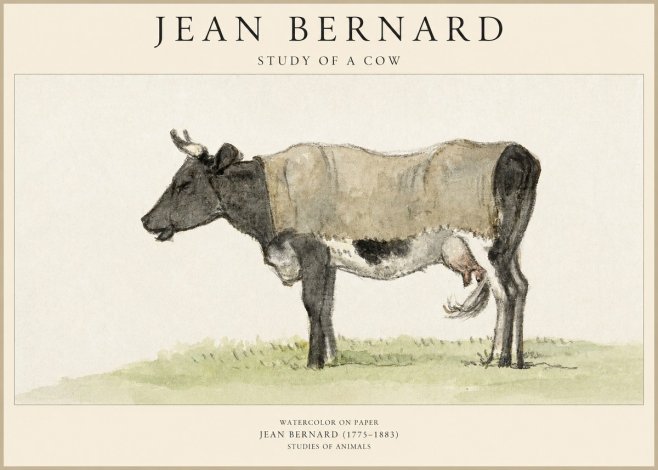 Jean Bernard Study of a Cow IX No6 - Juliste