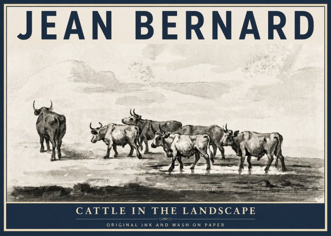 Jean Bernard Cattle in the Landscape No3 - Juliste