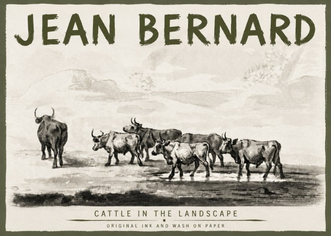 Jean Bernard Cattle in the Landscape No5 - Juliste