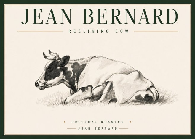Jean Bernard Reclining Cow II No4 - Juliste