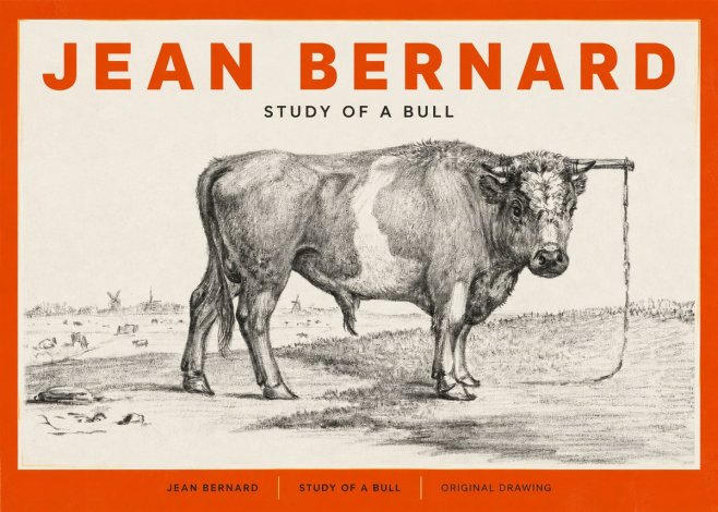 Jean Bernard Study of a Bull III No2 - Juliste