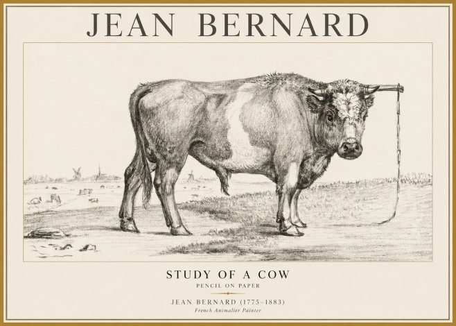 Jean Bernard Study of a Bull III No5 - Juliste