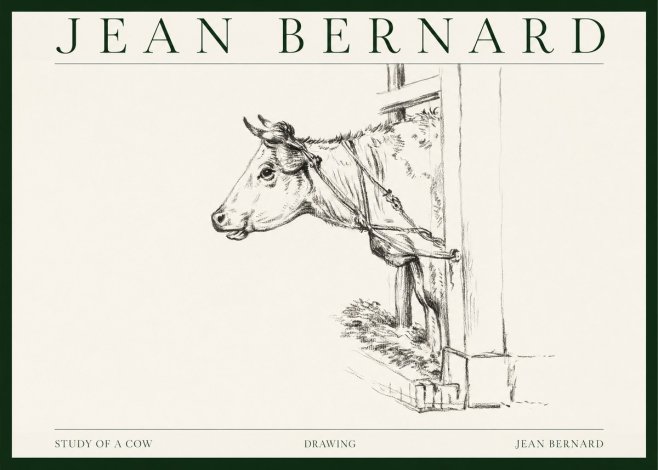Jean Bernard Study of a Cow X No1 - Juliste