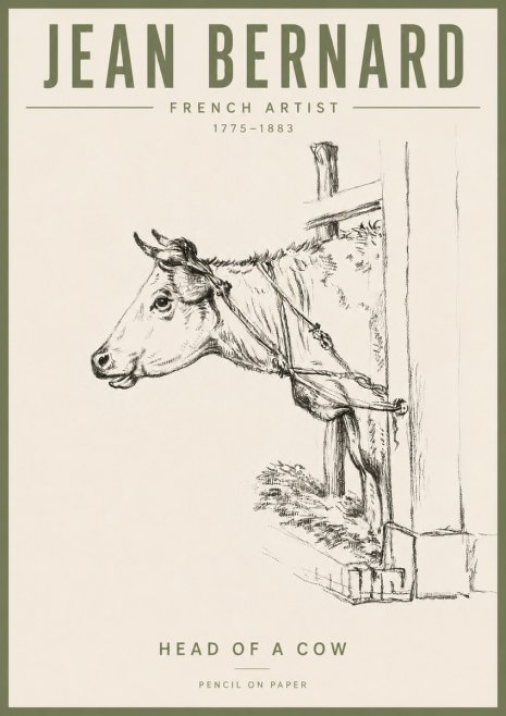 Jean Bernard Study of a Cow X No6 - Juliste