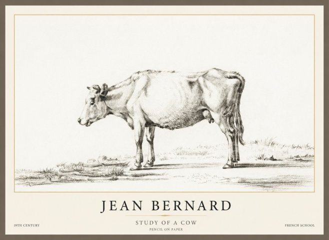 Jean Bernard Study of a Cow XI No1 - Juliste
