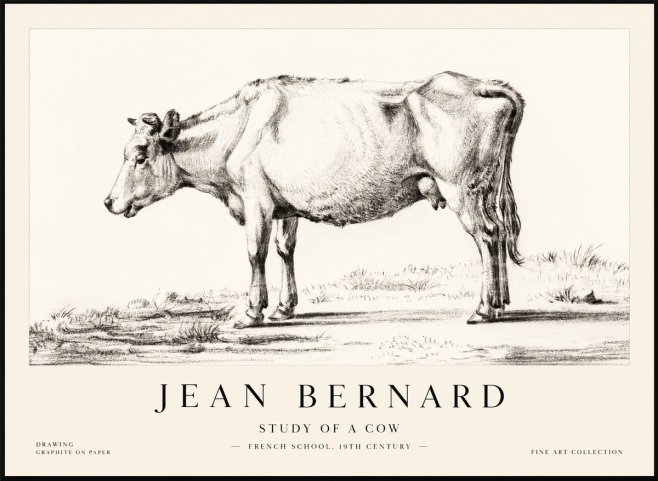 Jean Bernard Study of a Cow XI No2 - Juliste