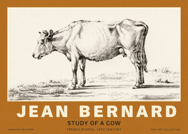 Jean Bernard Study of a Cow XI No3 - Juliste