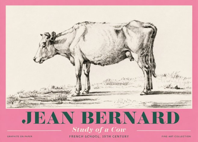 Jean Bernard Study of a Cow XI No4 - Juliste