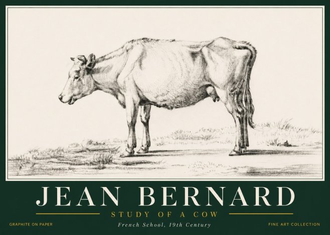 Jean Bernard Study of a Cow XI No6 - Juliste