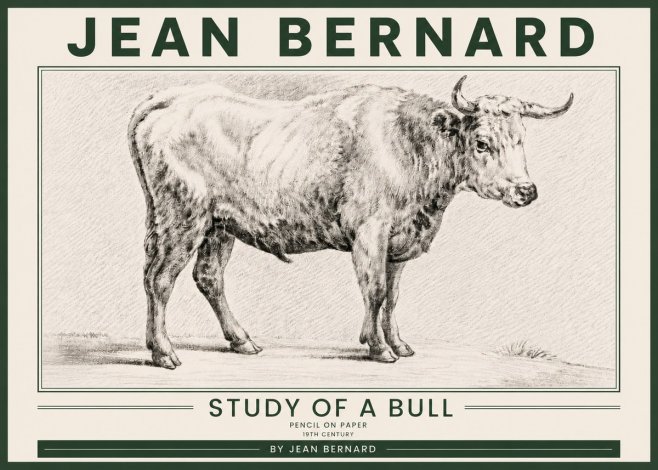 Jean Bernard Study of a Bull IV No5 - Juliste