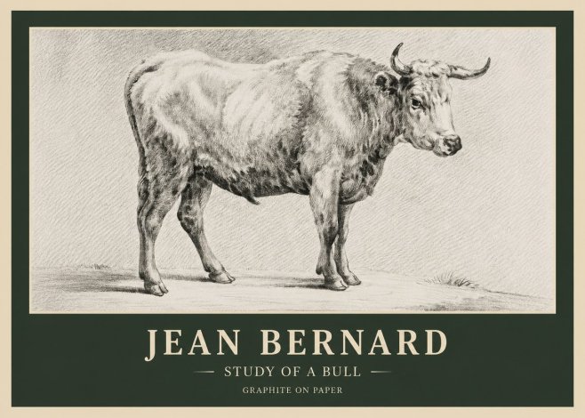 Jean Bernard Study of a Bull IV No6 - Juliste