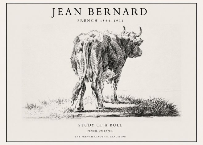 Jean Bernard Study of a Bull V No1 - Juliste
