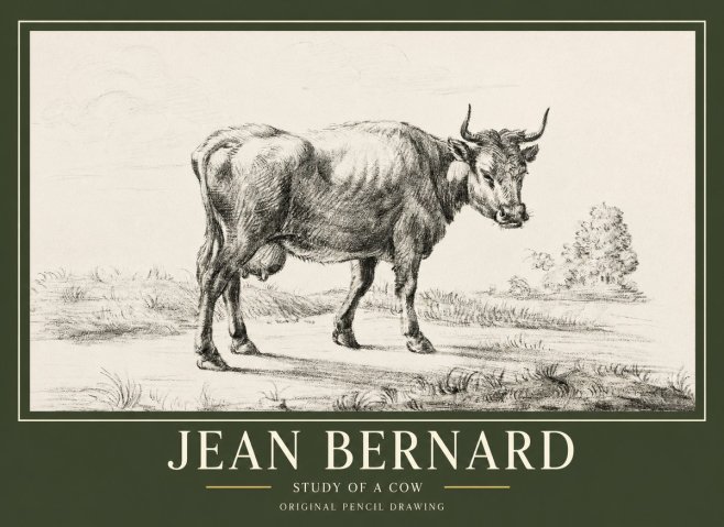 Jean Bernard Study of a Cow XII No1 - Juliste