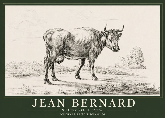 Jean Bernard Study of a Cow XII No3 - Juliste