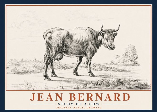 Jean Bernard Study of a Cow XII No5 - Juliste