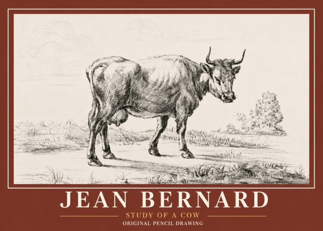 Jean Bernard Study of a Cow XII No6 - Juliste