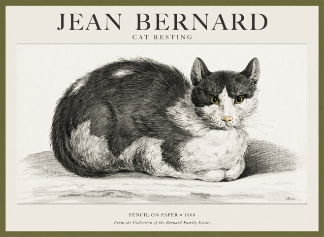 Jean Bernard Cat Resting No1 - Juliste