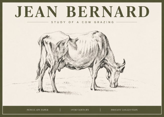 Jean Bernard Study of a Cow Grazing I No4 - Juliste
