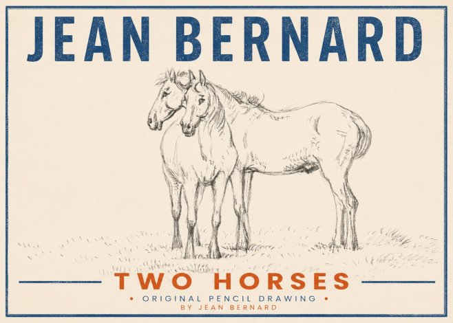 Jean Bernard Two Horses I No3 - Juliste