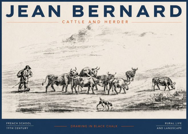 Jean Bernard Cattle and Herder No3 - Juliste