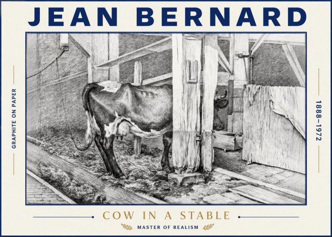 Jean Bernard Cow in a Stable No4 - Juliste