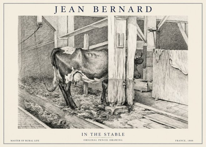 Jean Bernard Cow in a Stable No6 - Juliste