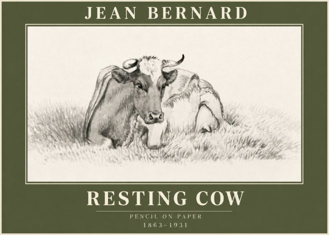 Jean Bernard Resting Cow IV No3 - Juliste