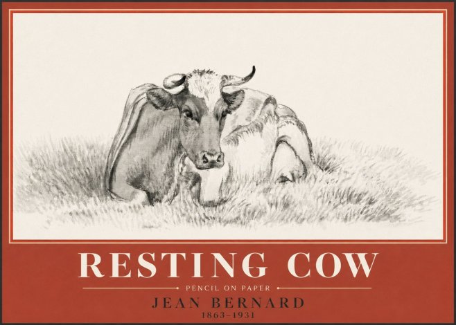 Jean Bernard Resting Cow IV No4 - Juliste