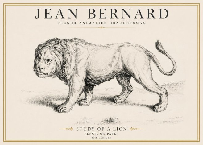 Jean Bernard Study of a Lion II No6 - Juliste